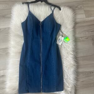 Iris denim medium sexy spaghetti strap dress